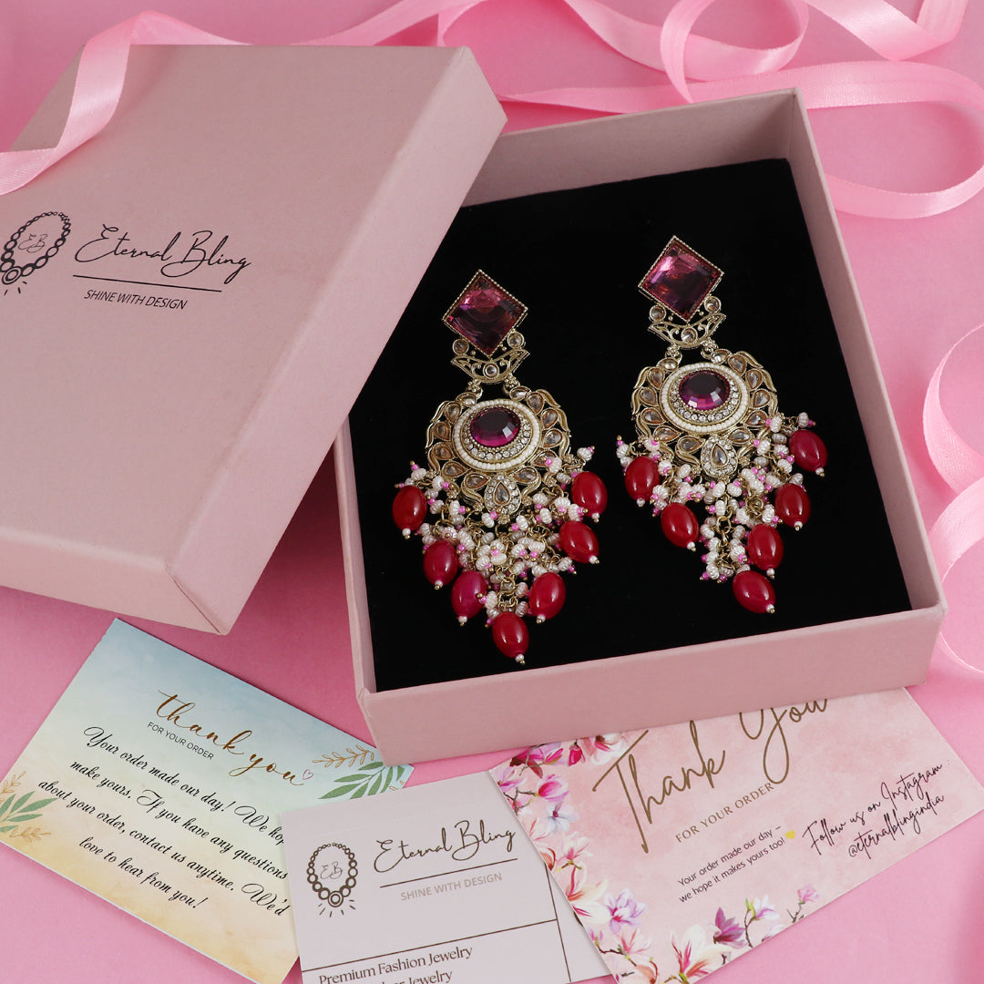 Eternal Bling Heavy Stone pearl Earrings