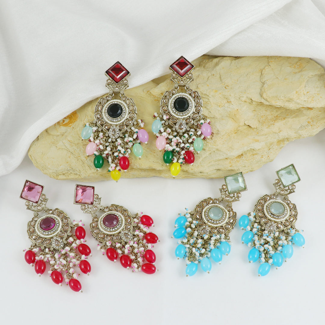 Eternal Bling Heavy Stone pearl Earrings