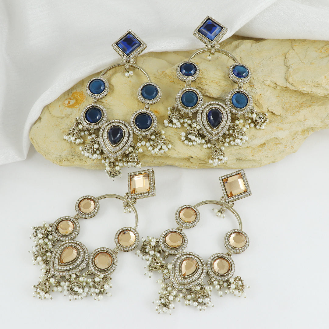 Eternal Bling Stone Circluar Heavy Earrings