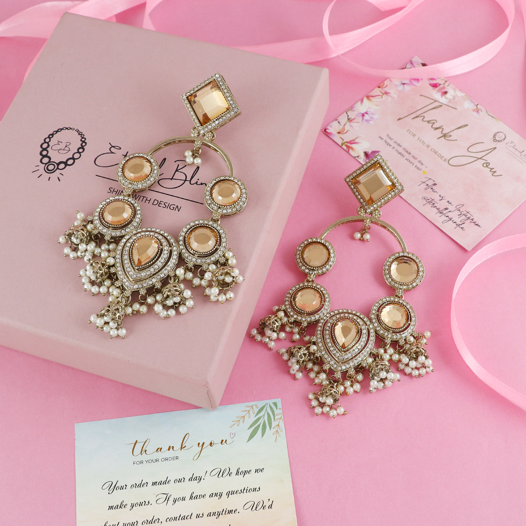 Eternal Bling Stone Circluar Heavy Earrings