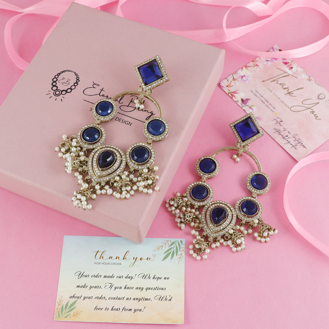 Eternal Bling Stone Circluar Heavy Earrings