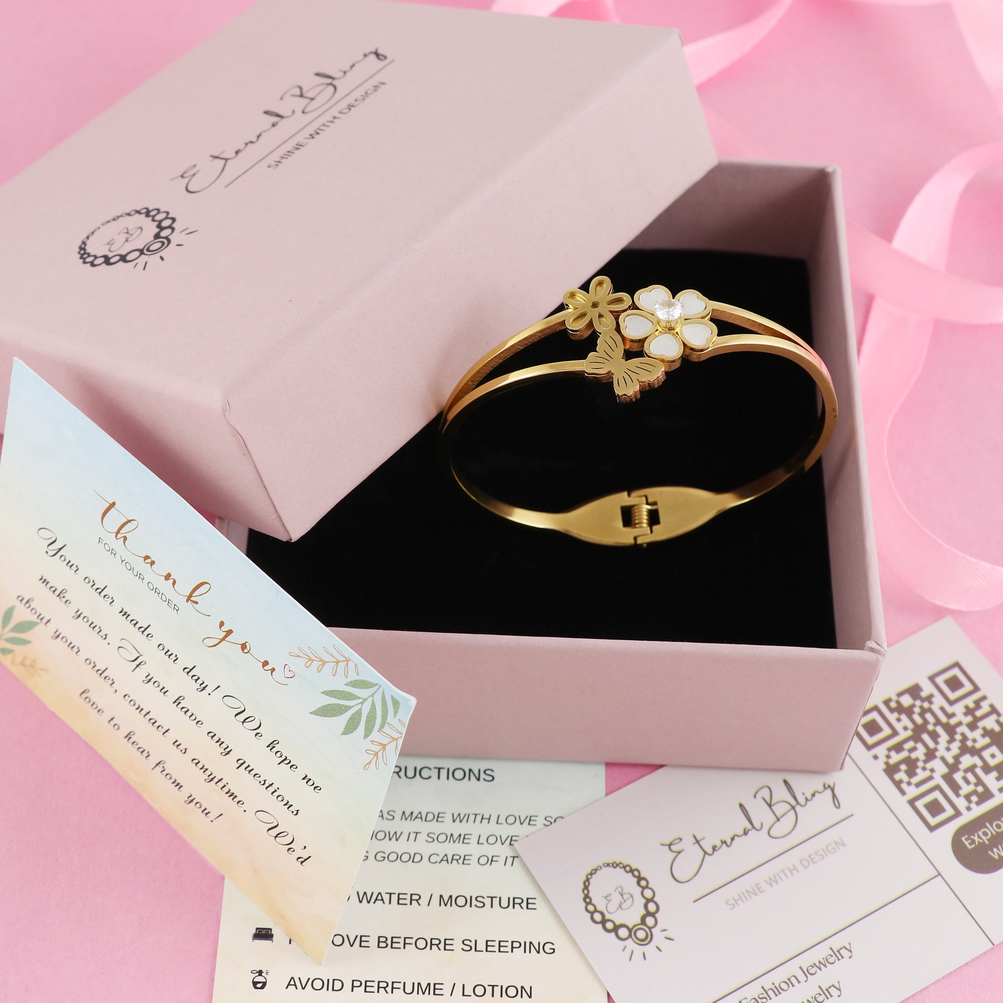 Eternal Bling Enchanting Floral and Butterfly Kada