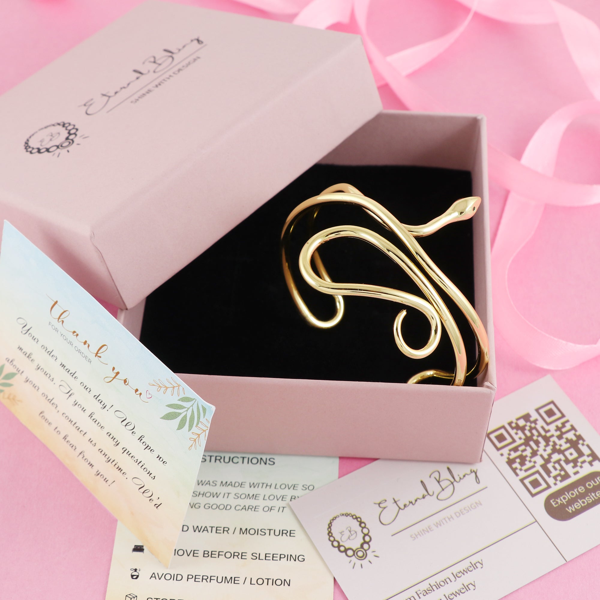 Eternal Bling Adjustable Snake Kada