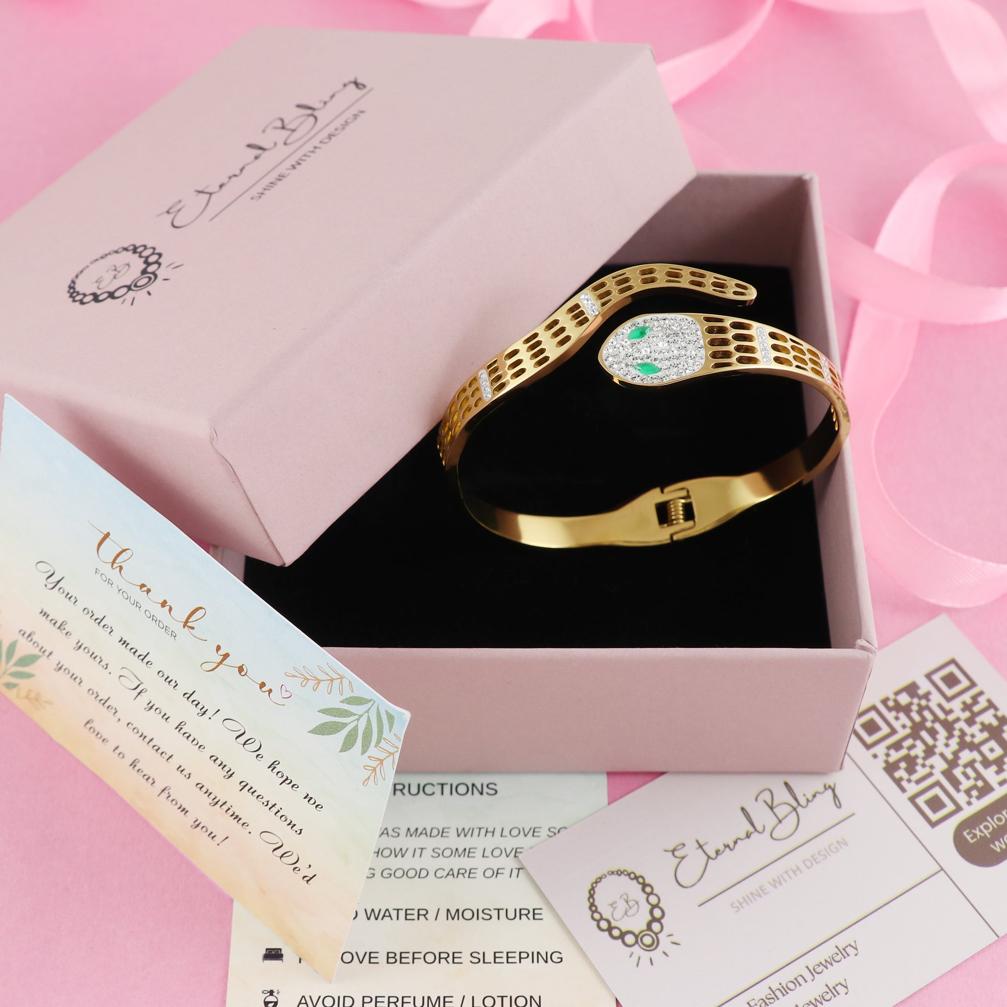 Eternal Bling Adjustable Snake Kada