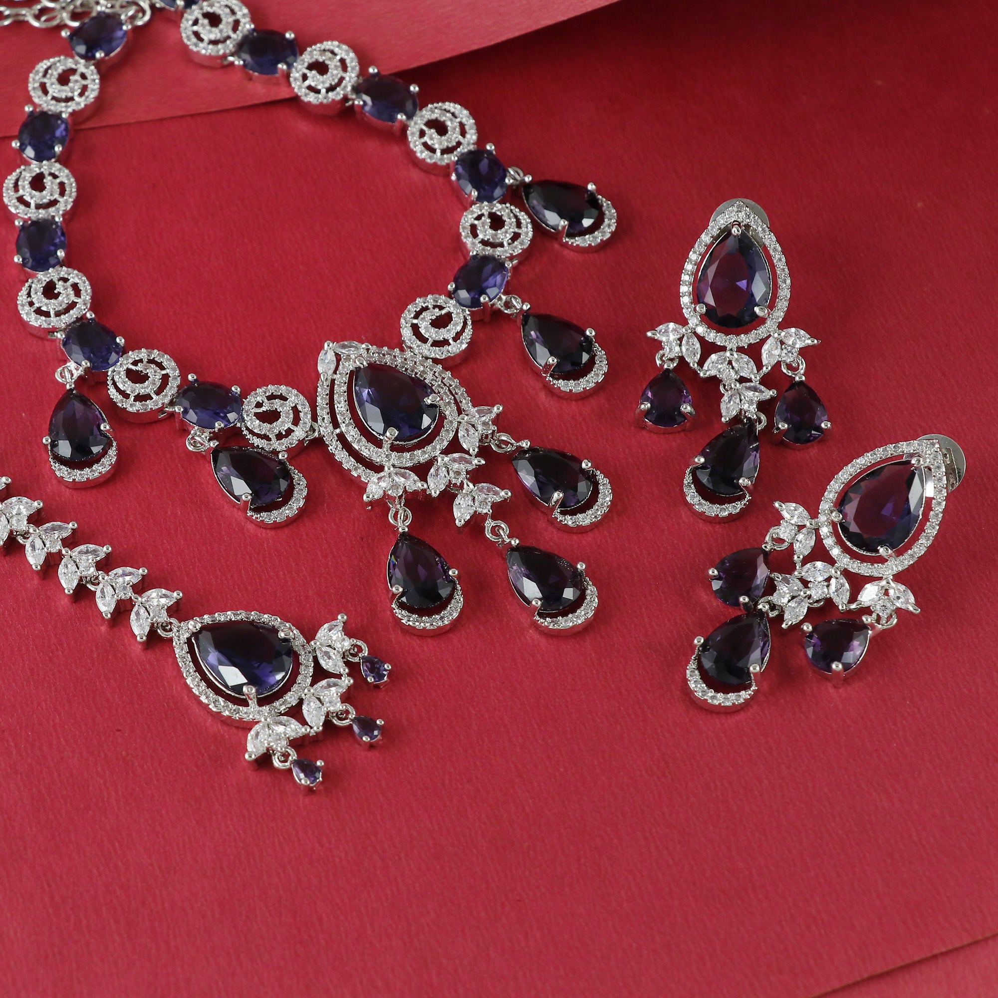 Eternal Bling Colored CZ Necklace Set