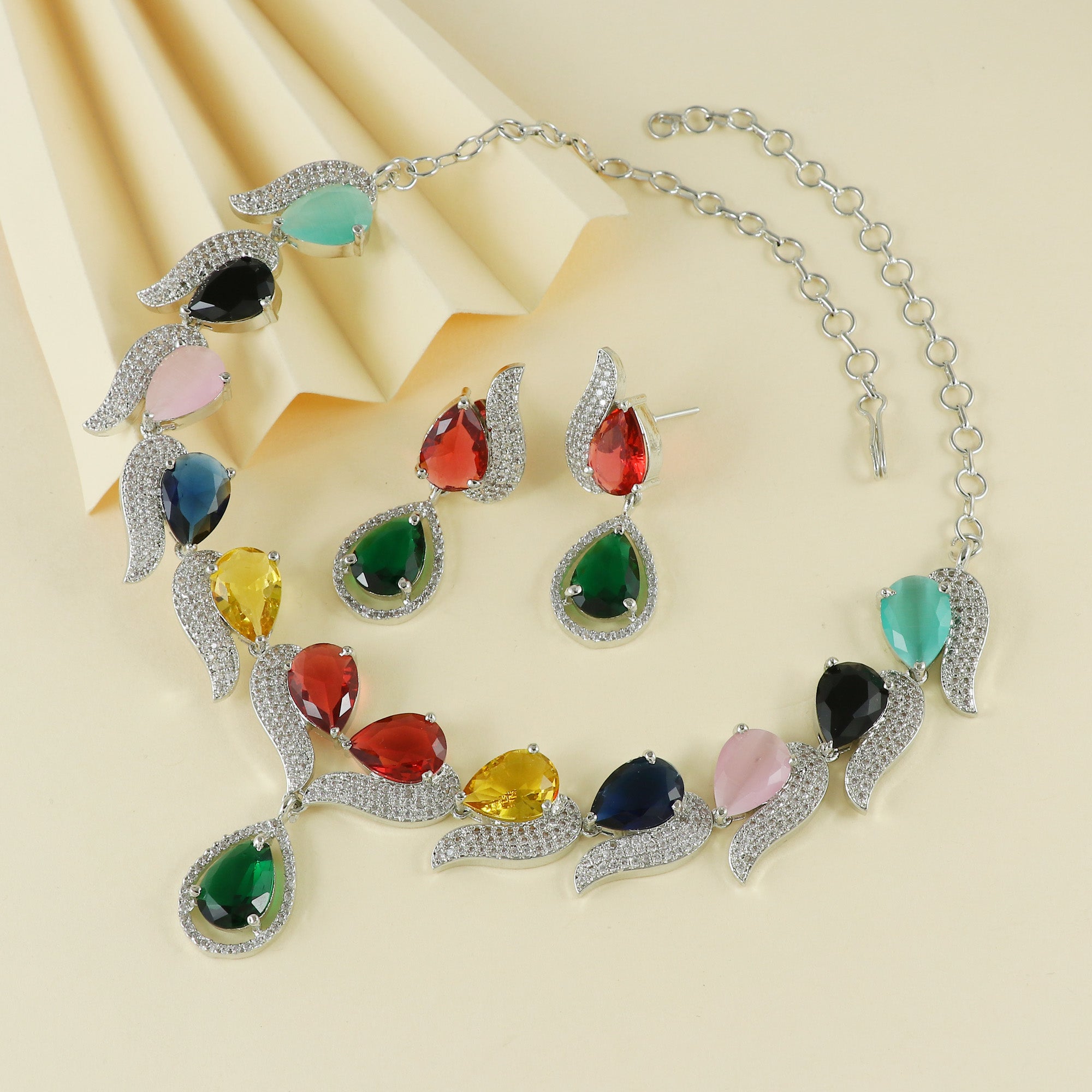 Eternal Bling Multicolor CZ Necklace Set
