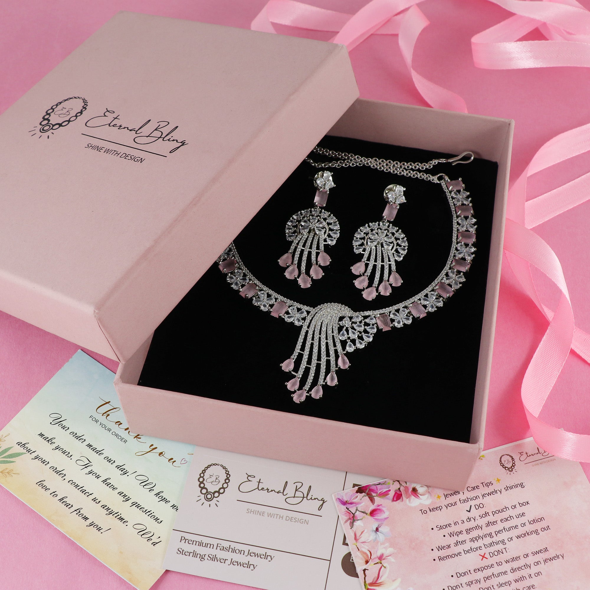 Eternal Bling Designer CZ Necklace Set