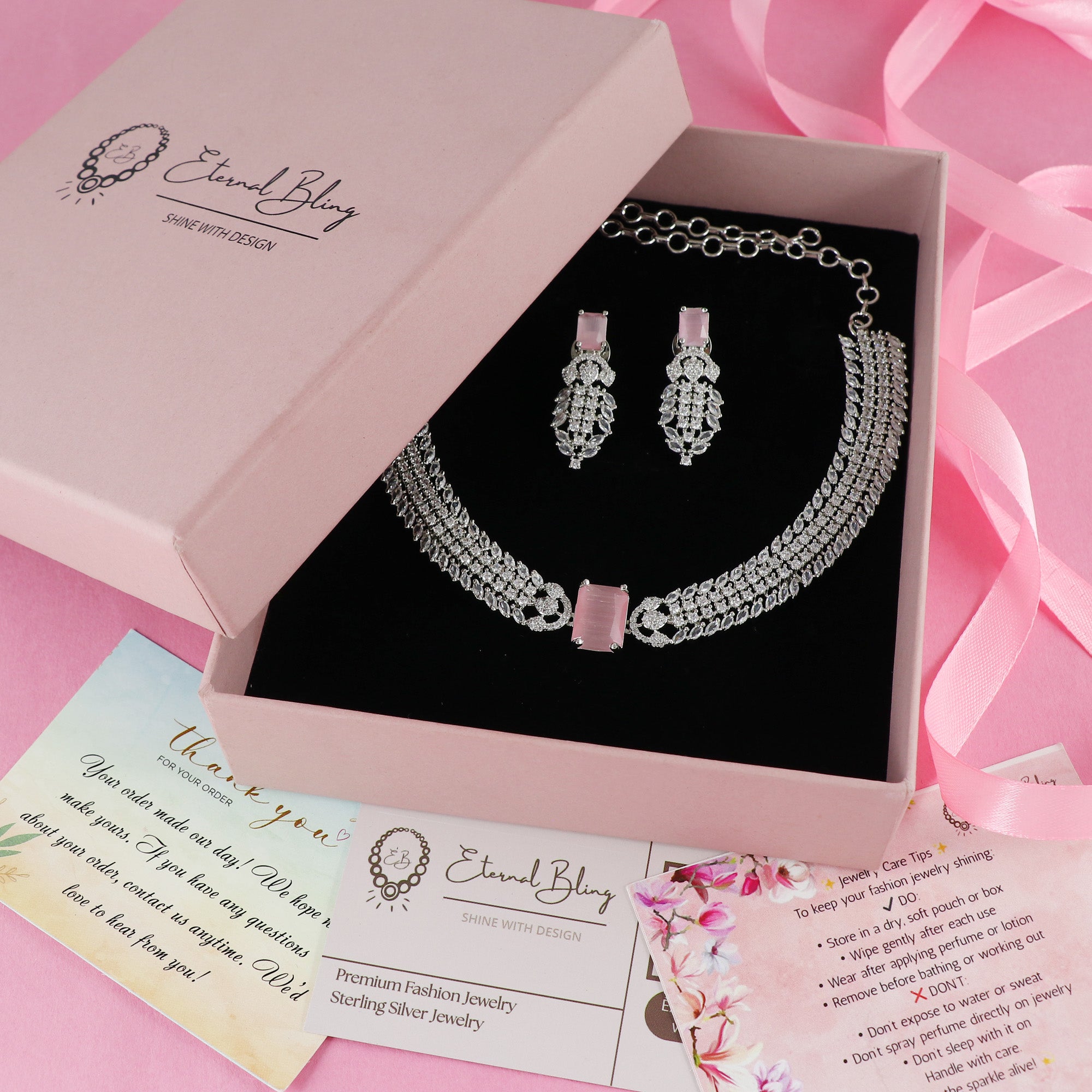 Eternal Bling Elegant CZ Necklace Set