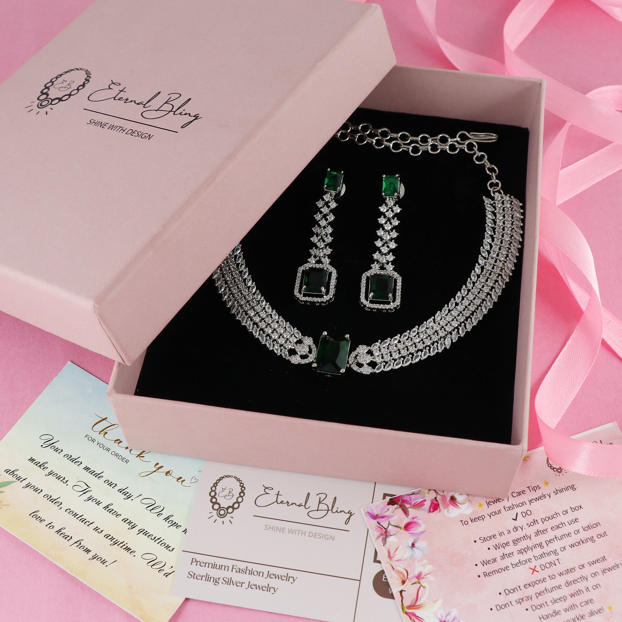 Eternal Bling Elegant CZ Necklace Set