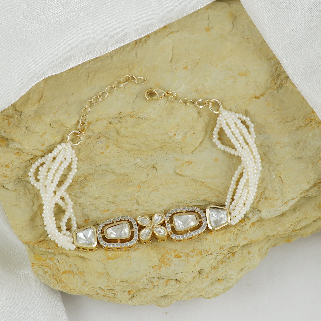 Eternal Bling Designer Flower Polki Bracelet