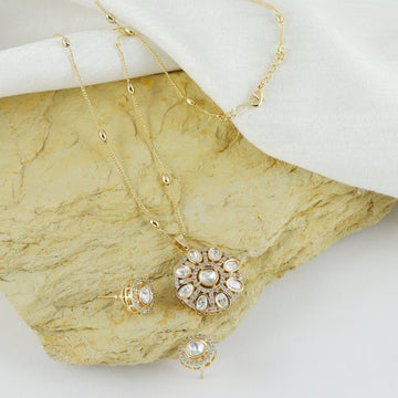 Eternal Bling Circular Polki pendant set