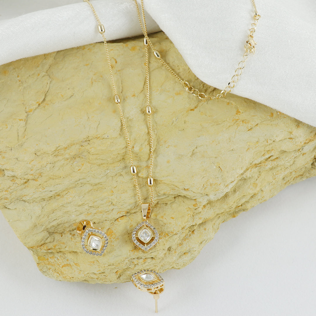 Eternal Bling Designer Polki pendant set