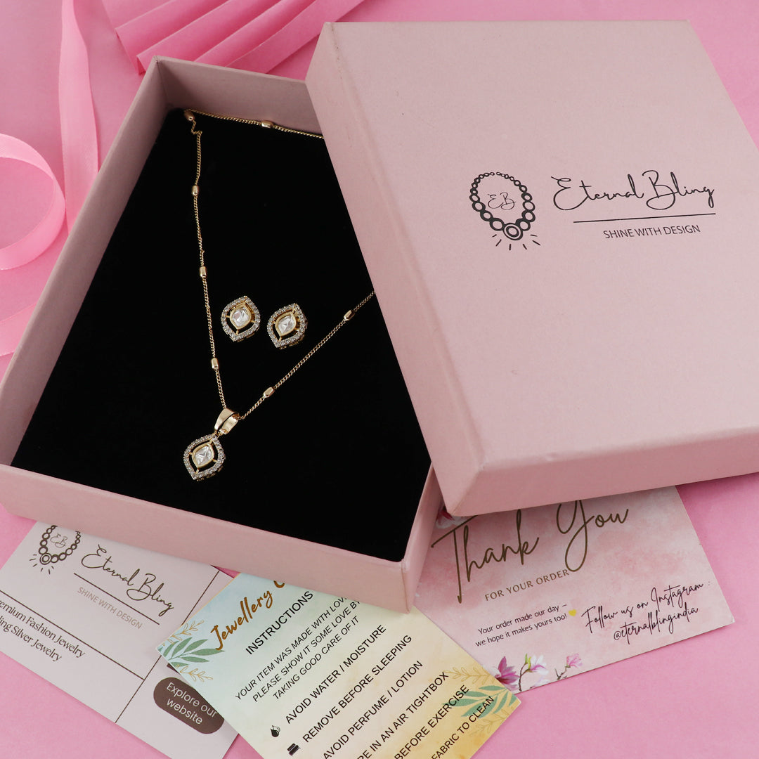 Eternal Bling Designer Polki pendant set