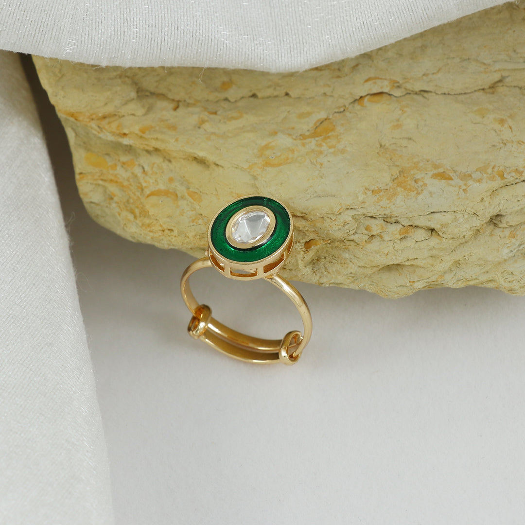 Eternal Bling Emerald Polki Ring